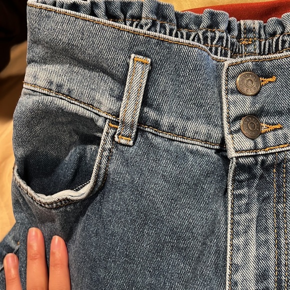 100% cotton High waist barrel jean - waistband - Picture 4 of 5